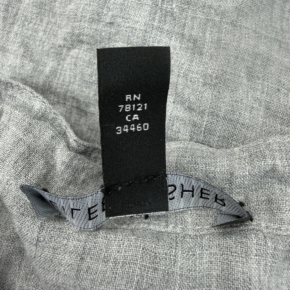 Eileen Fisher Organic Cotton Lyocell Shirt Dress Gray Large Front Tunic - Picture 5 of 11